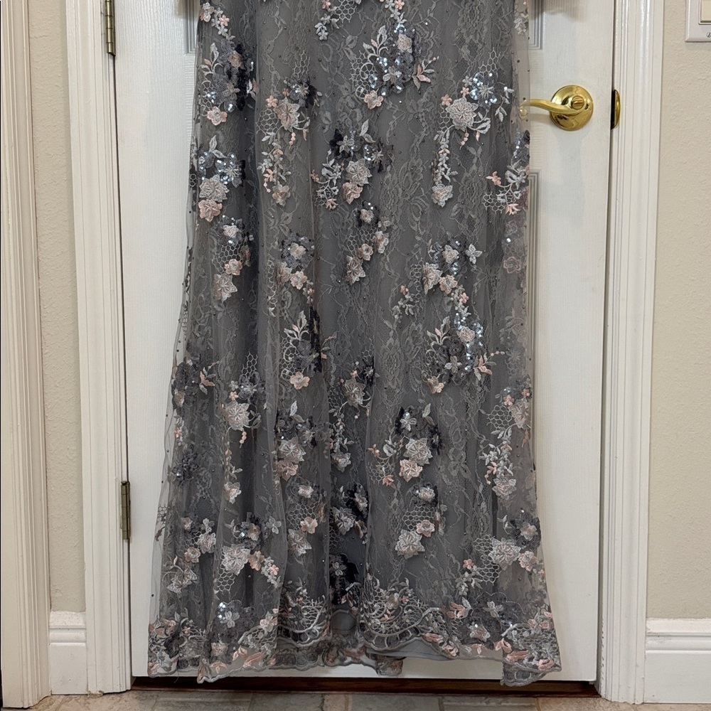 Mac Duggal 67923 Embellished Illusion Long Sleeve A Line Gown Size 16W NWT - Picture 7 of 12